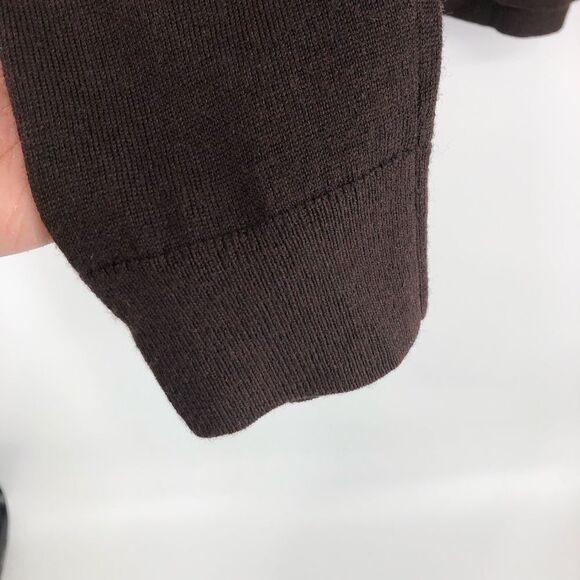 Banana Republic Quarter Zip Sweater Mens Large Brown 100% Merino Wool Mockneck - Picture 8 of 12